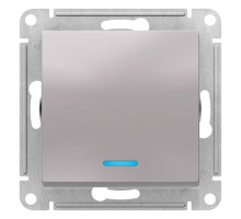 Переключатель 1-клавишный с подсветкой Schneider Electric AtlasDesign ATN000363 Алюминий - ATN000363