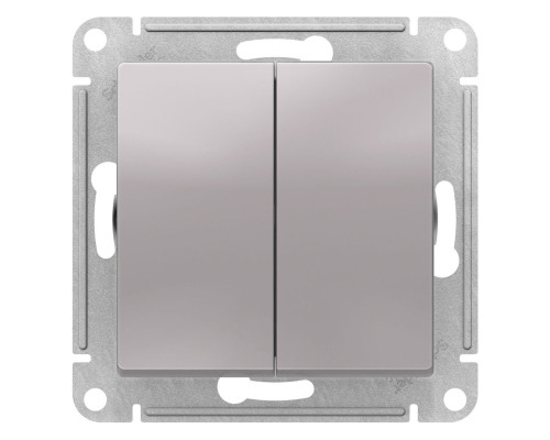 Переключатель 2-клавишный Schneider Electric AtlasDesign ATN000365 Алюминий - ATN000365