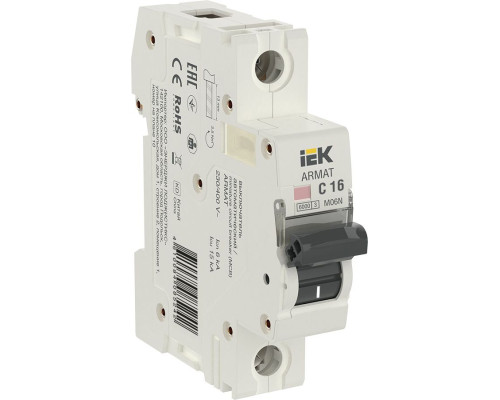 ARMAT Автоматический выключатель M06N 1P C 16А IEK - AR-M06N-1-C016 ARMAT Автоматический выключатель M06N 1P C 16А IEK - AR-M06N-1-C016