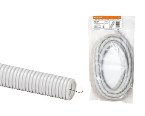 Труба гофр.ПВХ d 16 с зондом ( 20 м) легкая TDM