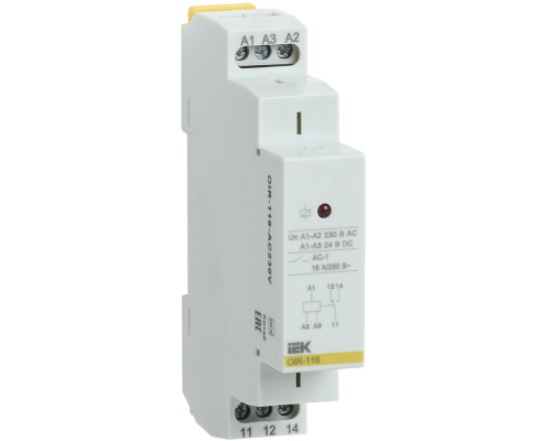 Реле промежуточное модульное OIR 1 контакт 16А 230В AC IEK
