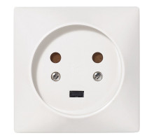 Розетка силовая 20A, 2P+E, 80х80мм, защ. шторки, сл. кость | арт.055422
