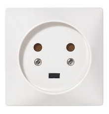Розетка силовая 20A, 2P+E, 80х80мм, защ. шторки, сл. кость | арт.055422