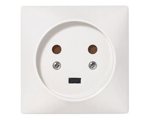 Розетка силовая 20A, 2P+E, 80х80мм, защ. шторки, сл. кость | арт.055422