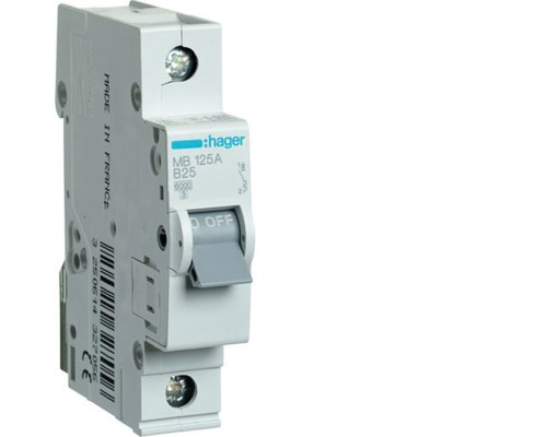 Автоматический выключатель 25/1/B (6kA) // Hager