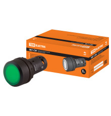 Кнопка SB7-CW3361-220V(LED) d22мм 1з, зеленая TDM | арт.SQ0746-0025