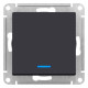 Выключатель 1-клавишный с подсветкой Schneider Electric AtlasDesign ATN001013 Карбон - ATN001013