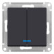 Выключатель 2-клавишный с подсветкой Schneider Electric AtlasDesign ATN001053 Карбон - ATN001053