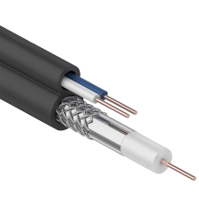 RG59 75Ом FPE каб. пит. 2х0,75мм2 PVC Каб. коакc. чёрный(300м)  GENERICA