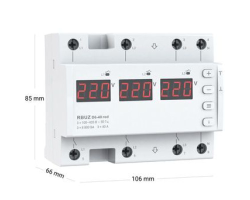 Реле напряжения RBUZ D6-40 red