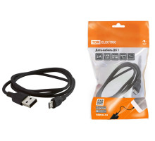 Дата-кабель, ДК 1, USB - micro USB, 1 м, черный, TDM | арт.SQ1810-0301