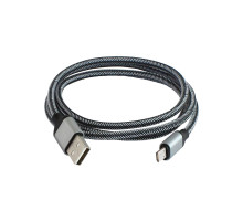 Дата-кабель, ДК 10, USB - micro USB, 1 м, тканевая оплетка, серый, TDM | арт.SQ1810-0310