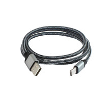 Дата-кабель, ДК 11, USB - USB Type-C, 1 м, тканевая оплетка, серый, TDM | арт.SQ1810-0311