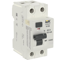 ARMAT Выключатель дифференциального тока R10N 2P 40А 30мА тип A IEK - AR-R10N-2-040A030