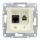 Розетка двойная RJ11 + RJ45 Sedna Бежевый - SDN5100147