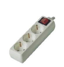 Колодка розеточная 3 гнезда 2П+3с выкл-лем 16А 250В белая General Lighting Systems