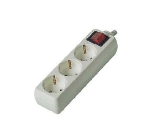 Колодка розеточная 3 гнезда 2П+3с выкл-лем 16А 250В белая General Lighting Systems