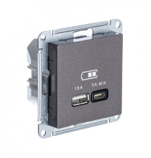 ATLASDESIGN USB РОЗЕТКА A + тип-C 45Вт высокоскор.заряд. QC, PD, механизм, МОККО