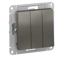 ATLASDESIGN 3-клавишный ВЫКЛЮЧАТЕЛЬ, сх.1+1+1, 10АХ, механизм, СТАЛЬ