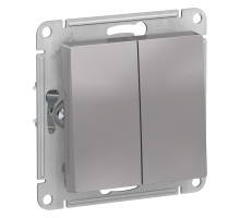 ATLASDESIGN AQUA 2-клавишный ВЫКЛЮЧАТЕЛЬ, IP44, сх.5, 10АХ, механизм, АЛЮМИНИЙ
