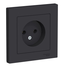 ATLASDESIGN РОЗЕТКА без заземления, 16А, в сборе, КАРБОН
