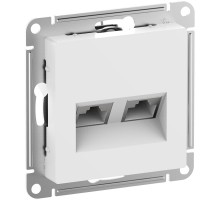 ATLASDESIGN РОЗЕТКА двойная компьютерная RJ45+RJ45, кат.6А, механизм, БЕЛЫЙ