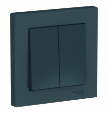 ATLASDESIGN 2-клавишный ВЫКЛЮЧАТЕЛЬ, сх.6, 10АХ, в сборе, ИЗУМРУД