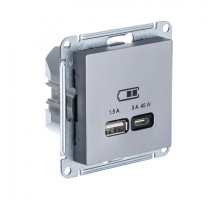 ATLASDESIGN USB РОЗЕТКА A + тип-C 45Вт высокоскор.заряд. QC, PD, механизм, СТАЛЬ
